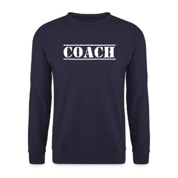 coach trainer - Unisex Sweatshirt - navy - Front - Alina (178cm) & Michal (187cm)