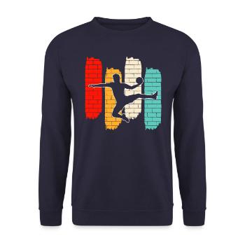 Handball retro - Unisex Sweatshirt - navy - Front - Alina (178cm) & Michal (187cm)