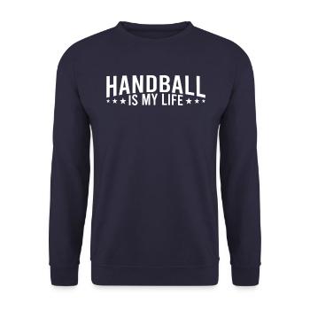 Handball is my life - Unisex Sweatshirt - navy - Front - Alina (178cm) & Michal (187cm)
