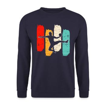 Handball retro - Unisex Sweatshirt - navy - Front - Alina (178cm) & Michal (187cm)