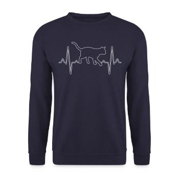 Battement de cœur de chat - Sweat-shirt Unisexe - marine - Devant - Alina (178cm) & Michal (187cm)