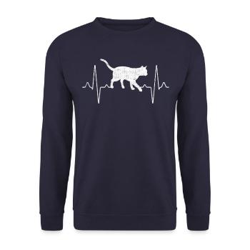 Battement de cœur de chat - Sweat-shirt Unisexe - marine - Devant - Alina (178cm) & Michal (187cm)