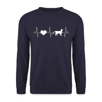 Battement de cœur de chat - Sweat-shirt Unisexe - marine - Devant - Alina (178cm) & Michal (187cm)