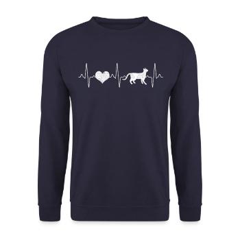 Battement de cœur de chat - Sweat-shirt Unisexe - marine - Devant - Alina (178cm) & Michal (187cm)