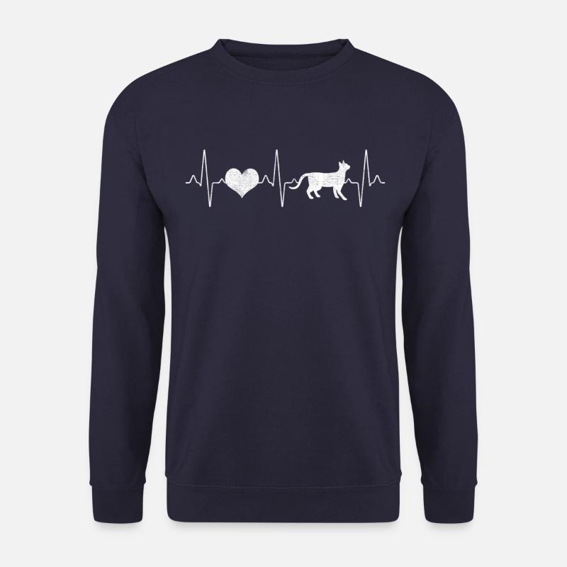 Cat Heartbeat - Unisex Sweatshirt - navy