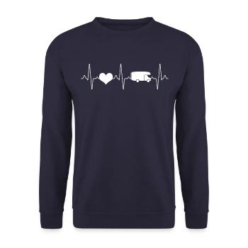 Camping camping-car Heartbeat - Sweat-shirt Unisexe - marine - Devant - Alina (178cm) & Michal (187cm)