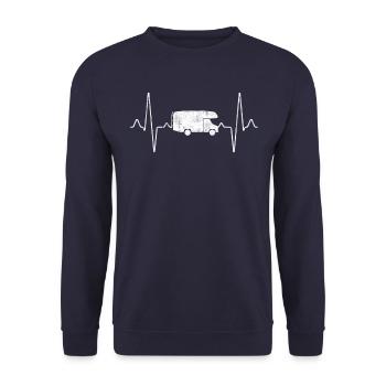 Camping camping-car Heartbeat - Sweat-shirt Unisexe - marine - Devant - Alina (178cm) & Michal (187cm)