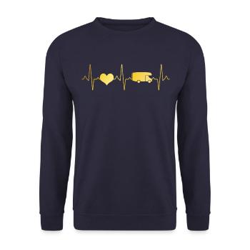 Camping camping-car Heartbeat - Sweat-shirt Unisexe - marine - Devant - Alina (178cm) & Michal (187cm)
