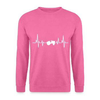 tractor farmer diesel heartbeat gift design - Unisex Sweatshirt - pink - Front