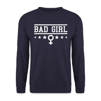 bad girl - Unisex Sweatshirt - navy - Front - Alina (178cm) & Michal (187cm)