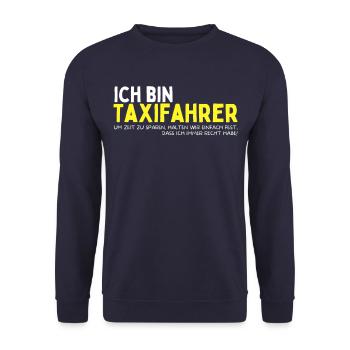 Lustiges Taxifahrer Geschenk Job Taxi Chauffeur - Unisex Pullover - Navy - Vorne - Alina (178cm) & Michal (187cm)