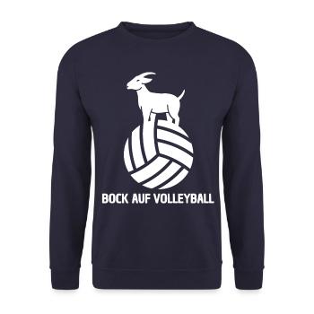 BOCK AUF VOLLEYBALL - LUSTIGER VOLLEYBALLSPIELER - Unisex Pullover - Navy - Vorne - Alina (178cm) & Michal (187cm)