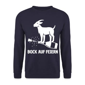 BOCK AUF PARTY! Karneval Fasching Kostüm Party - Unisex Pullover - Navy - Vorne - Alina (178cm) & Michal (187cm)