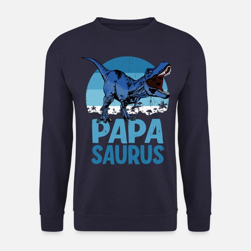 Papa Saurus Dadsaurus Dinosaur Family - Unisex Pullover - Navy