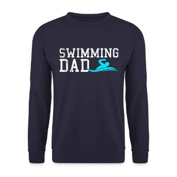 swimming dad - Unisex Sweatshirt - navy - Front - Alina (178cm) & Michal (187cm)