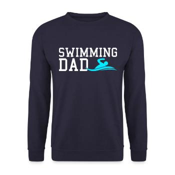 swimming dad - Unisex Sweatshirt - navy - Front - Alina (178cm) & Michal (187cm)