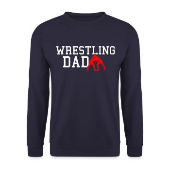wrestling dad - Unisex Sweatshirt - navy - Front - Alina (178cm) & Michal (187cm)