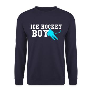 ice hockey boy - Unisex Sweatshirt - navy - Front - Alina (178cm) & Michal (187cm)