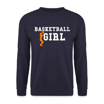 basketball girl - Unisex Sweatshirt - navy - Front - Alina (178cm) & Michal (187cm)