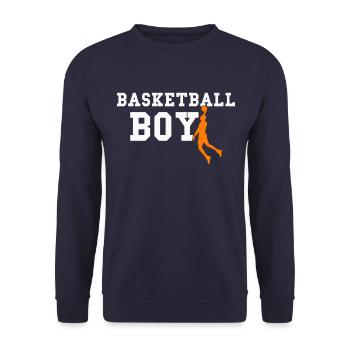 basketball boy - Unisex Pullover - Navy - Vorne - Alina (178cm) & Michal (187cm)