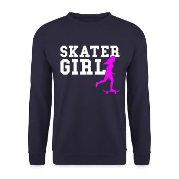 skater girl - Unisex Sweatshirt - navy - Front - Alina (178cm) & Michal (187cm)