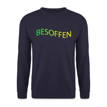 Mallorca Saufen Schriftzug - Unisex Pullover - Navy - Vorne - Alina (178cm) & Michal (187cm)
