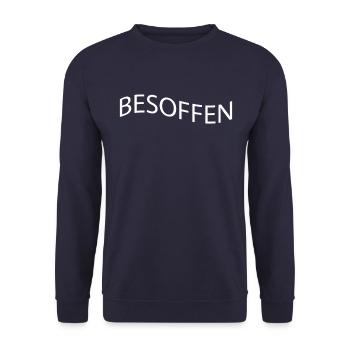 Mallorca Saufen Schriftzug - Unisex Pullover - Navy - Vorne - Alina (178cm) & Michal (187cm)
