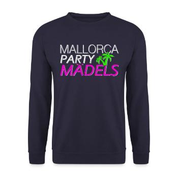 Mallorca Party Mädels - Unisex Pullover - Navy - Vorne - Alina (178cm) & Michal (187cm)