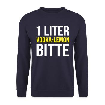 Mallorca Vodka Lemon Spruch - Unisex Pullover - Navy - Vorne - Alina (178cm) & Michal (187cm)