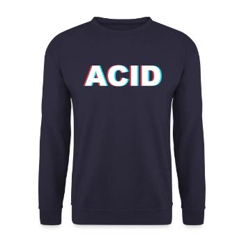Techno Acid - Unisex Sweatshirt - navy - Front - Alina (178cm) & Michal (187cm)