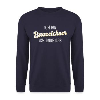 Bauzeichner - Unisex Pullover - Navy - Vorne - Alina (178cm) & Michal (187cm)