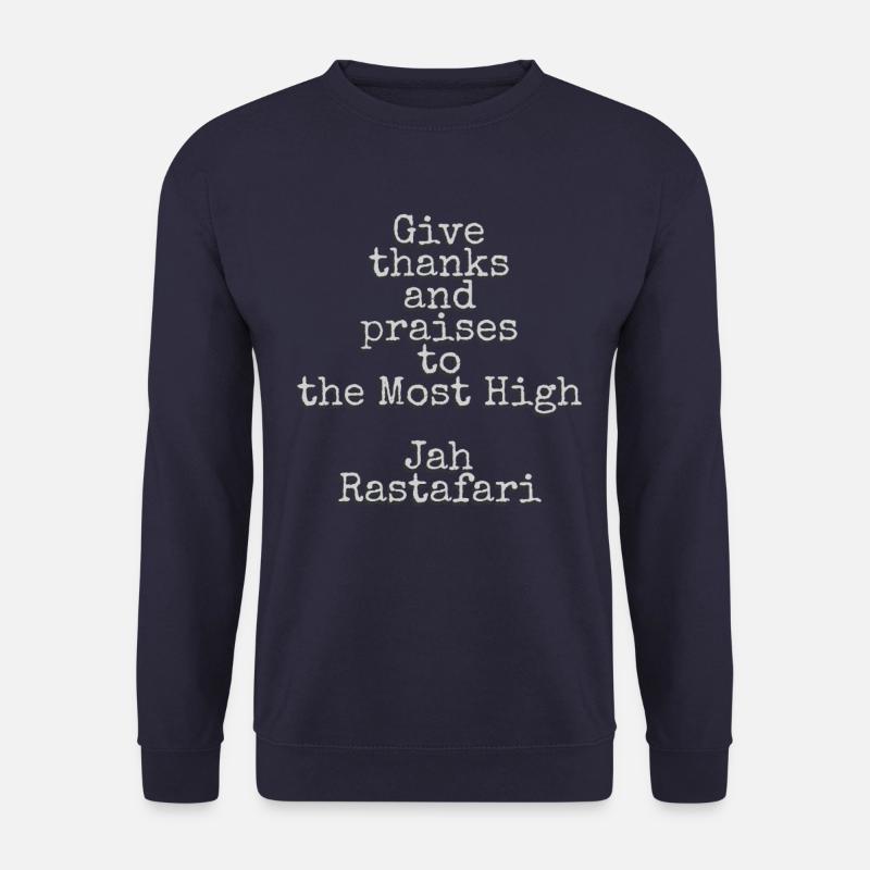 Rastafari Dank & Lob, Rasta, Reggae - Unisex Pullover - Navy