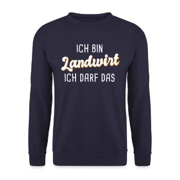 Landwirt - Unisex Pullover - Navy - Vorne - Alina (178cm) & Michal (187cm)