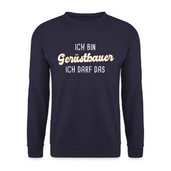 Gerüstbauer - Unisex Pullover - Navy - Vorne - Alina (178cm) & Michal (187cm)