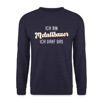 Metallbauer - Unisex Pullover - Navy - Vorne - Alina (178cm) & Michal (187cm)