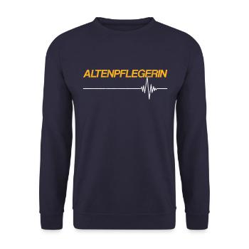 Altenpflegerin - Unisex Pullover - Navy - Vorne - Alina (178cm) & Michal (187cm)