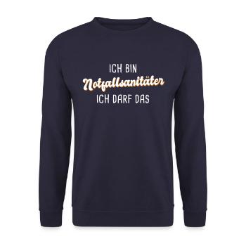 Notfallsanitäter - Unisex Pullover - Navy - Vorne - Alina (178cm) & Michal (187cm)