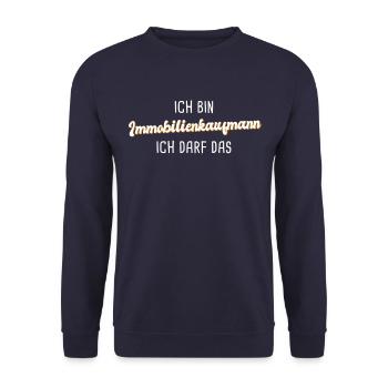 Immobilienkaufmann - Unisex Pullover - Navy - Vorne - Alina (178cm) & Michal (187cm)