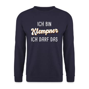 Klempner - Unisex Pullover - Navy - Vorne - Alina (178cm) & Michal (187cm)
