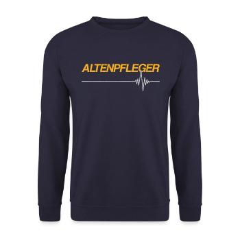 Altenpfleger - Unisex Pullover - Navy - Vorne - Alina (178cm) & Michal (187cm)