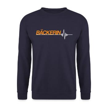 Bäckerin - Unisex Pullover - Navy - Vorne - Alina (178cm) & Michal (187cm)