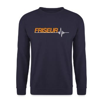 Friseur - Unisex Pullover - Navy - Vorne - Alina (178cm) & Michal (187cm)