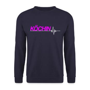 Köchin Herzschlag - Unisex Pullover - Navy - Vorne - Alina (178cm) & Michal (187cm)