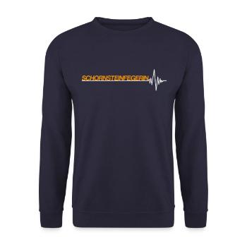 Schornsteinfegerin Herzschlag - Unisex Pullover - Navy - Vorne - Alina (178cm) & Michal (187cm)