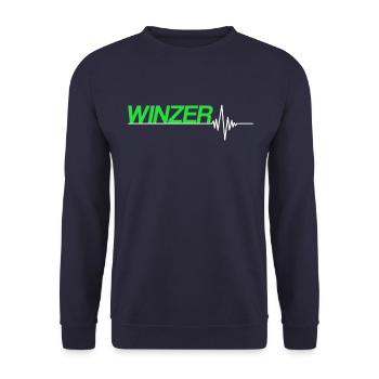 Winzer Herzschlag - Unisex Pullover - Navy - Vorne - Alina (178cm) & Michal (187cm)