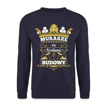 murarze se krolami budowy - Unisex Pullover - Navy - Vorne - Alina (178cm) & Michal (187cm)