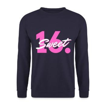 Sweet 16th - The 16th Birthday Birthday Party - Unisex Sweatshirt - navy - Front - Alina (178cm) & Michal (187cm)