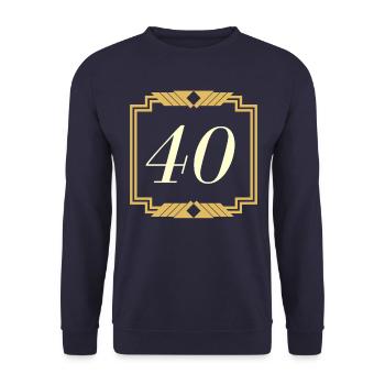 40. Geburtstag Spruch - 40 Jahre Party - Unisex Pullover - Navy - Vorne - Alina (178cm) & Michal (187cm)