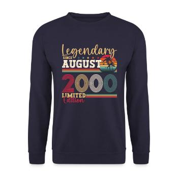 Legendary August 2000 22nd Birthday Gift Fun - Unisex Sweatshirt - navy - Front - Alina (178cm) & Michal (187cm)