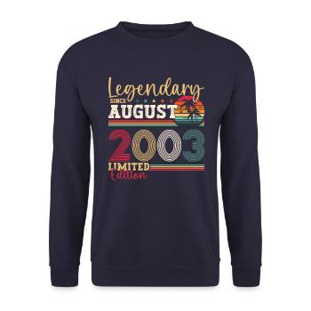 Legendary August 2003 19th Birthday Gift Fun - Unisex Sweatshirt - navy - Front - Alina (178cm) & Michal (187cm)